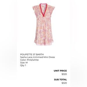 Poupette St Barth Sasha Lace Trimmed Mini Dress